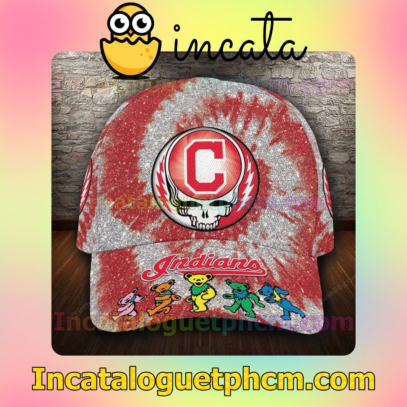 Cleveland Indians & Grateful Dead Band MLB Customized Hat Caps