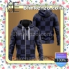 Dior Black And Purple Checkerboard Full-Zip Hooded Fleece Sweatshirt