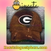 Georgia Bulldogs Leather Zipper Print Customized Hat Caps