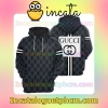 Gucci Navy Monogram Square Logo Black White Stripe On Back Nike Zip Up Hoodie