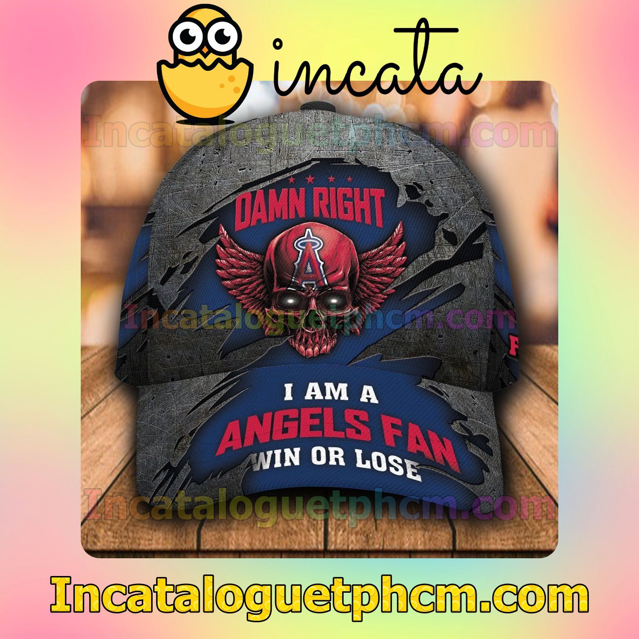 Los Angeles Angels Damn Right I Am A Fan Win Or Lose MLB Customized Hat Caps