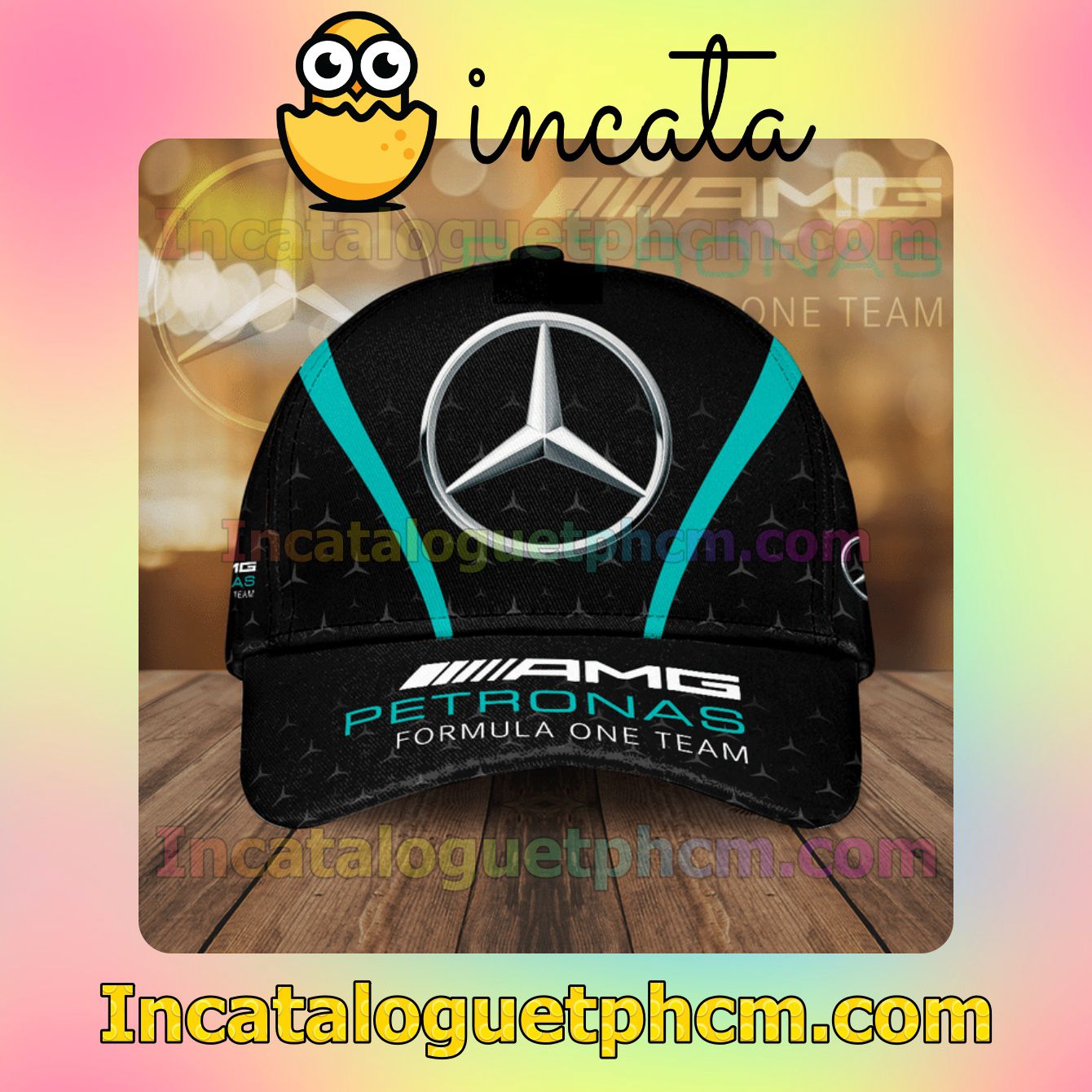 Mercedes Amg Petronas Formula One Team Logo Printed Classic Hat Caps Gift For Men