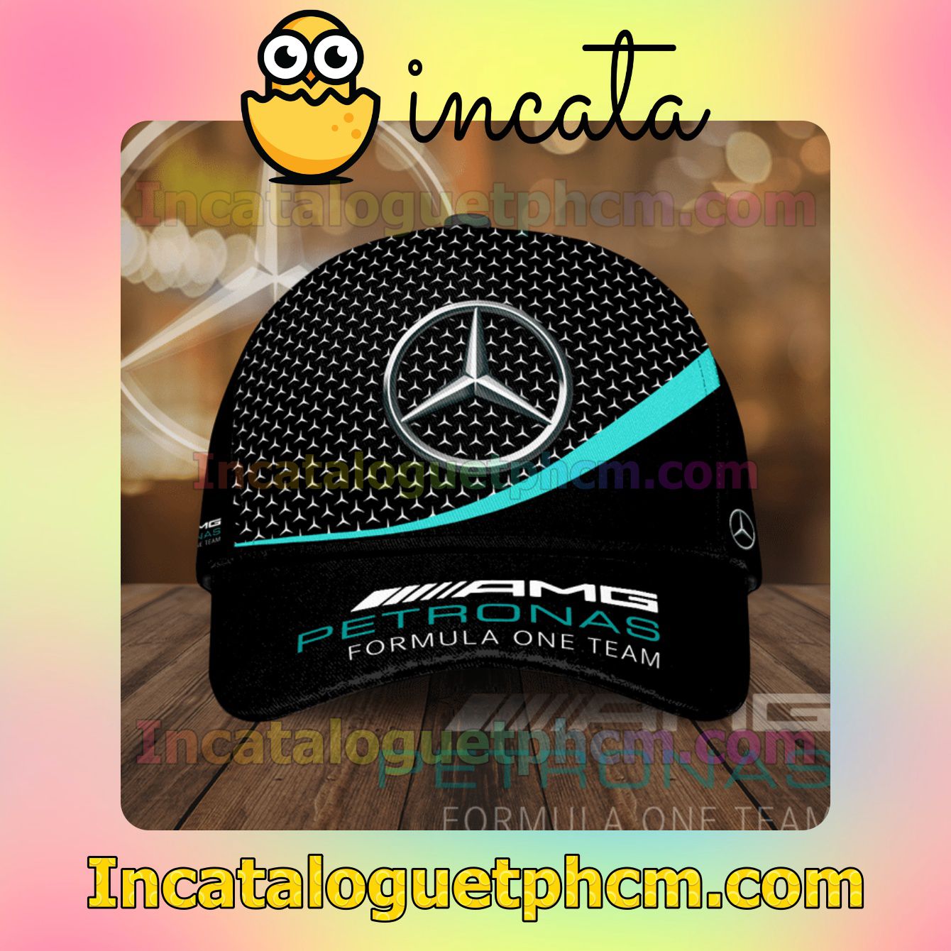 Mercedes Logo Printed Amg Petronas Formula One Team Black Classic Hat Caps Gift For Men
