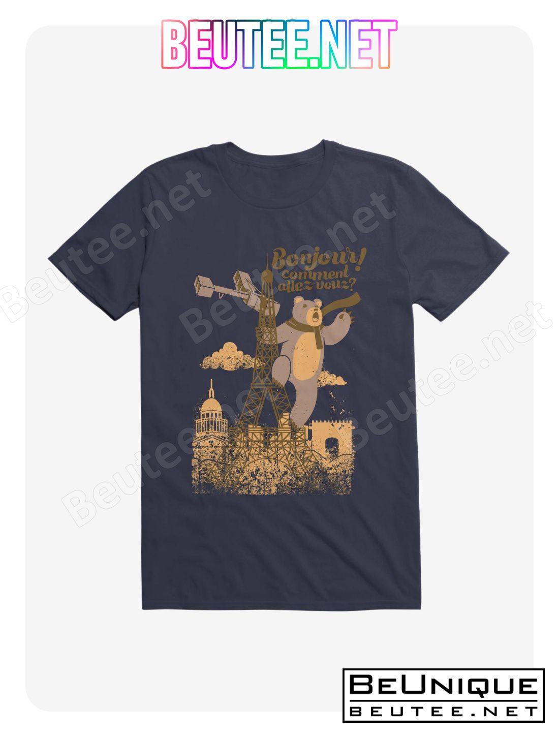 Paris King Kong Bear Eiffel Tower T-Shirt