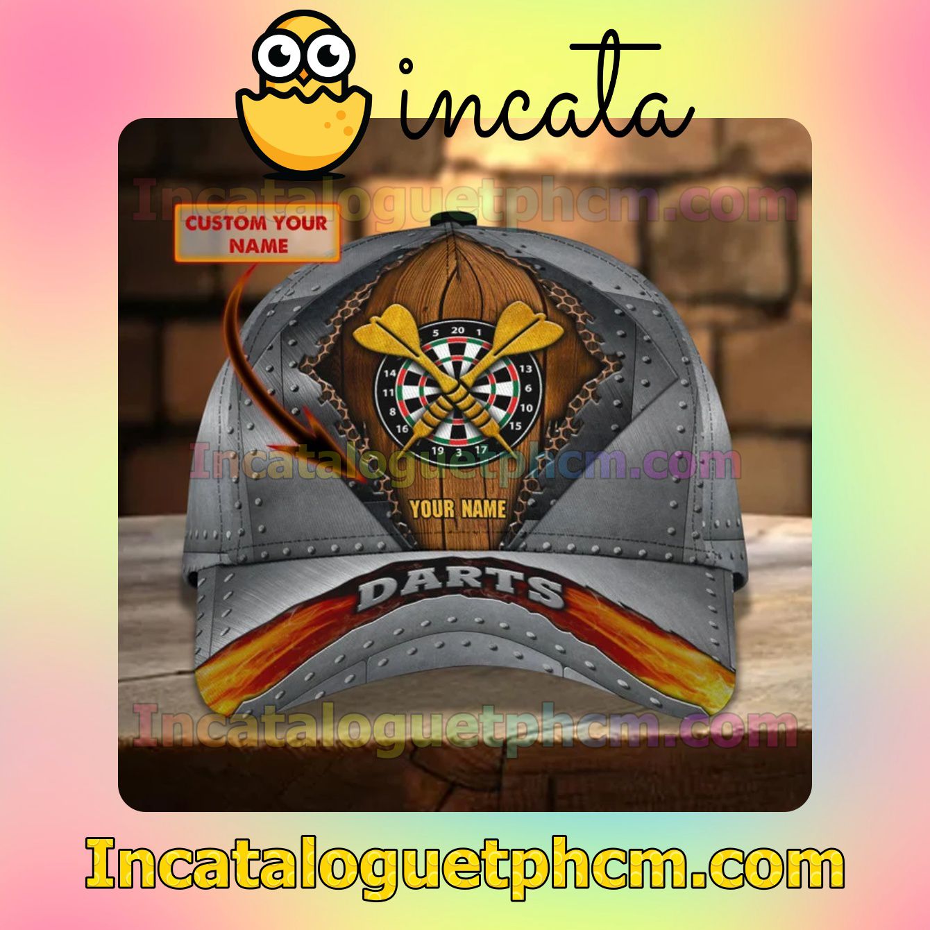 Personalized Darts Torn Ripped Grey Classic Hat Caps Gift For Men