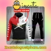 Personalized Jordan Mix Color Red White And Black Zipper Hooded Sweatshirt And Pants