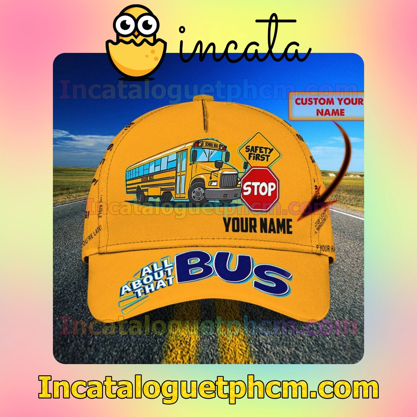 Personalized School Bus All About That Bus Classic Hat Caps Gift For Men