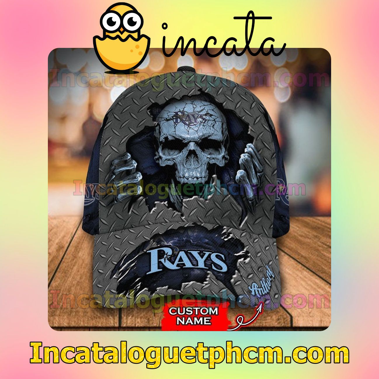 Tampa Bay Rays Skull MLB Customized Hat Caps