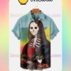 Monalisa Skull And Cat Halloween Idea Shirt