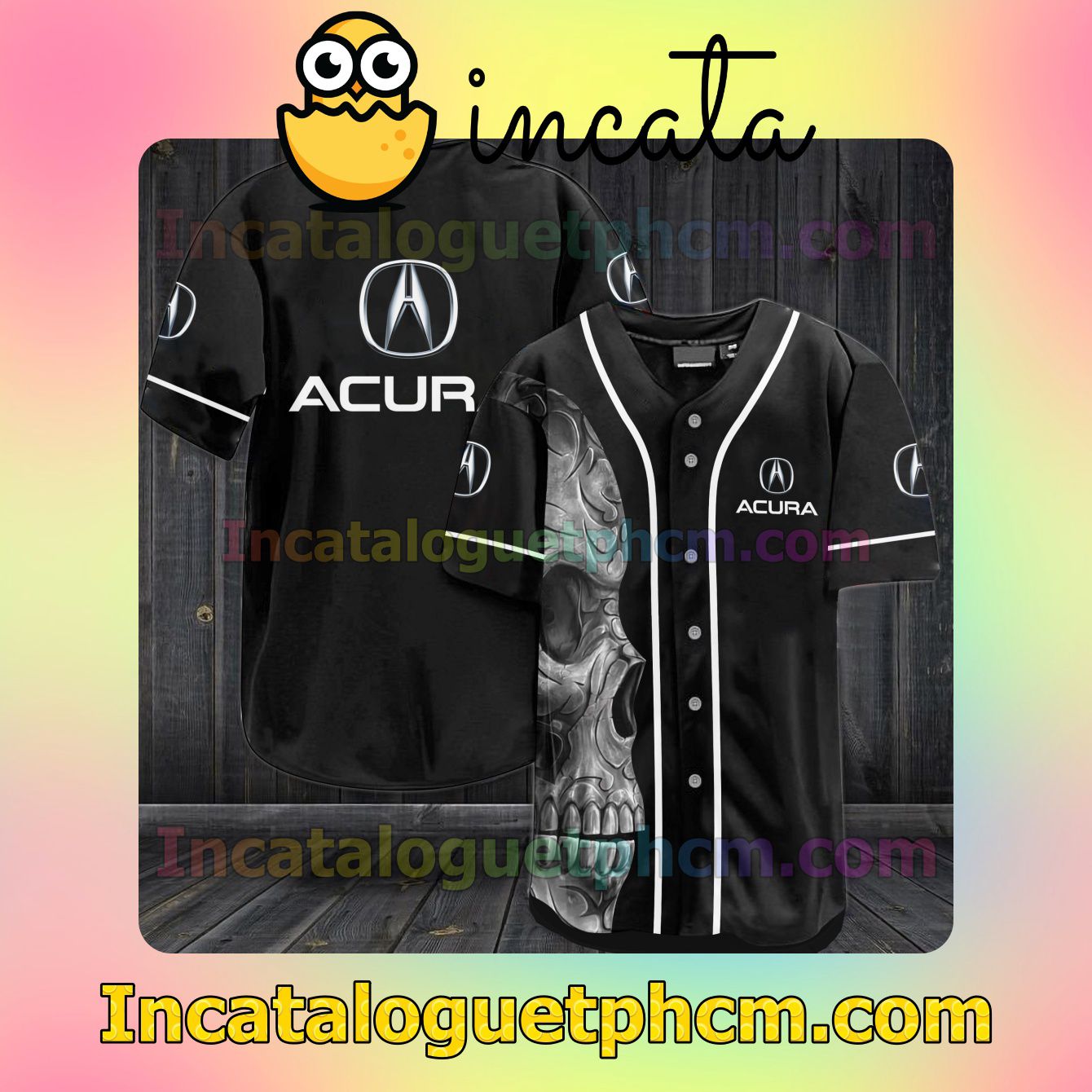Acura Skull Baseball Jersey Shirt
