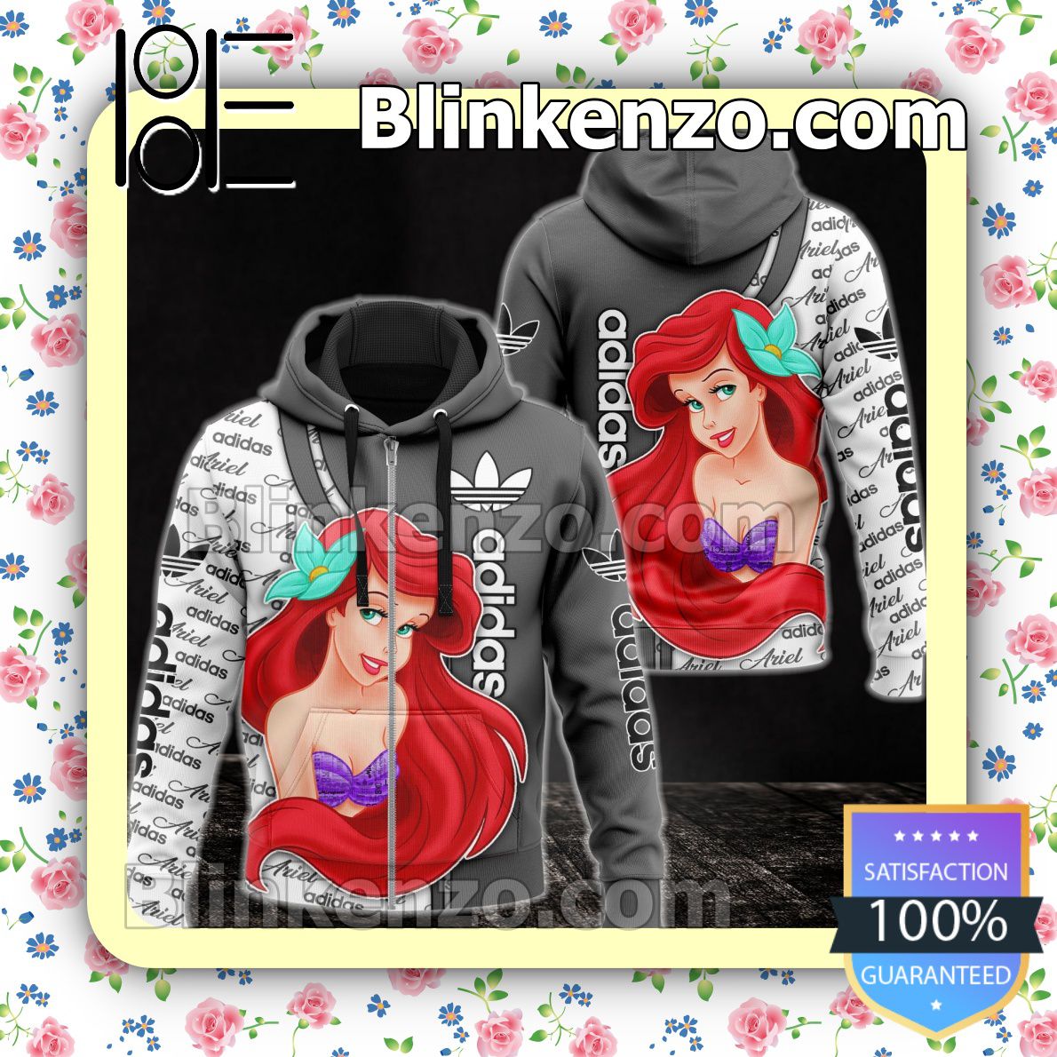 Adidas With Ariel Disney Princess Full-Zip Hooded Fleece Sweatshirt