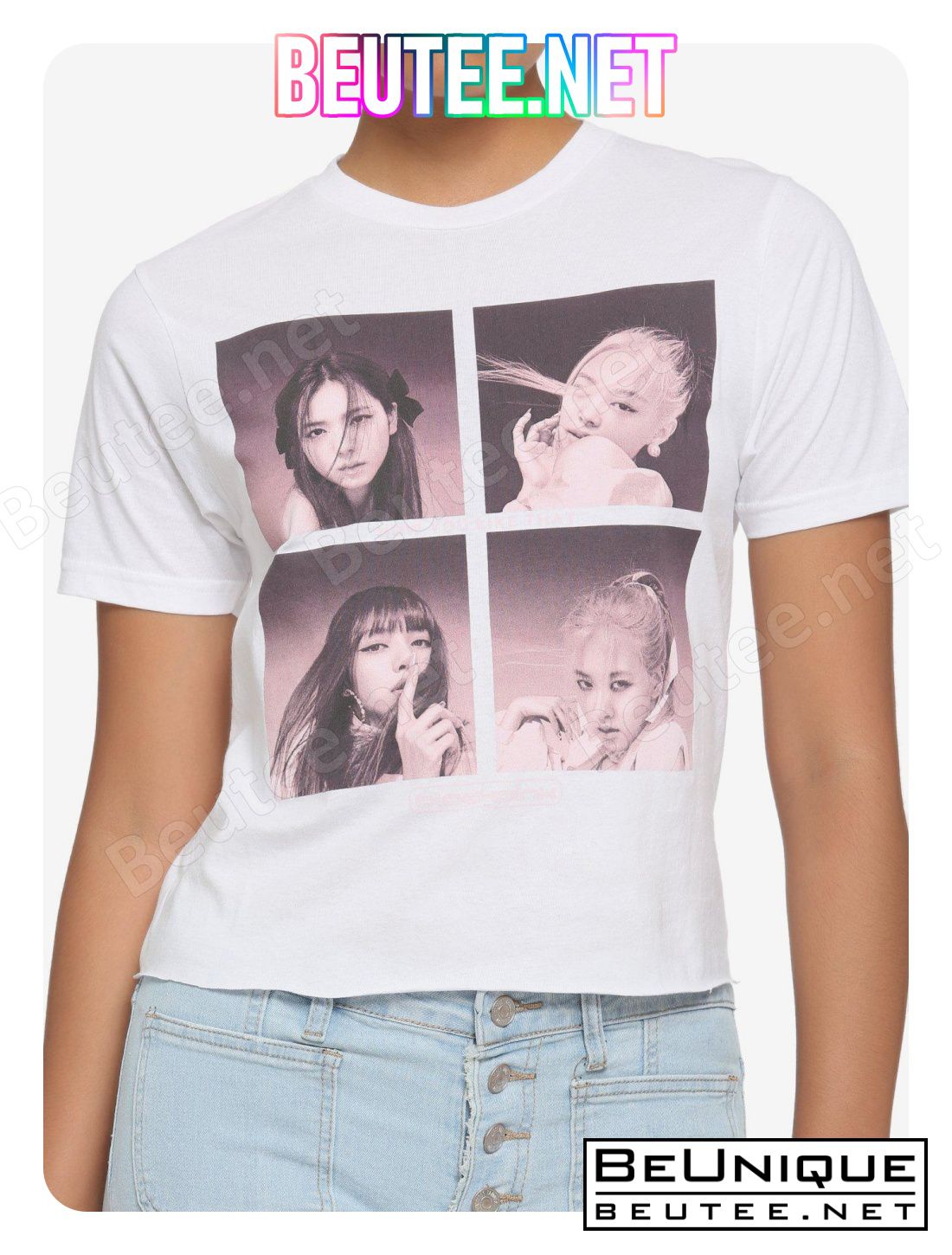 BLACKPINK Grid Crop Girls T-Shirt