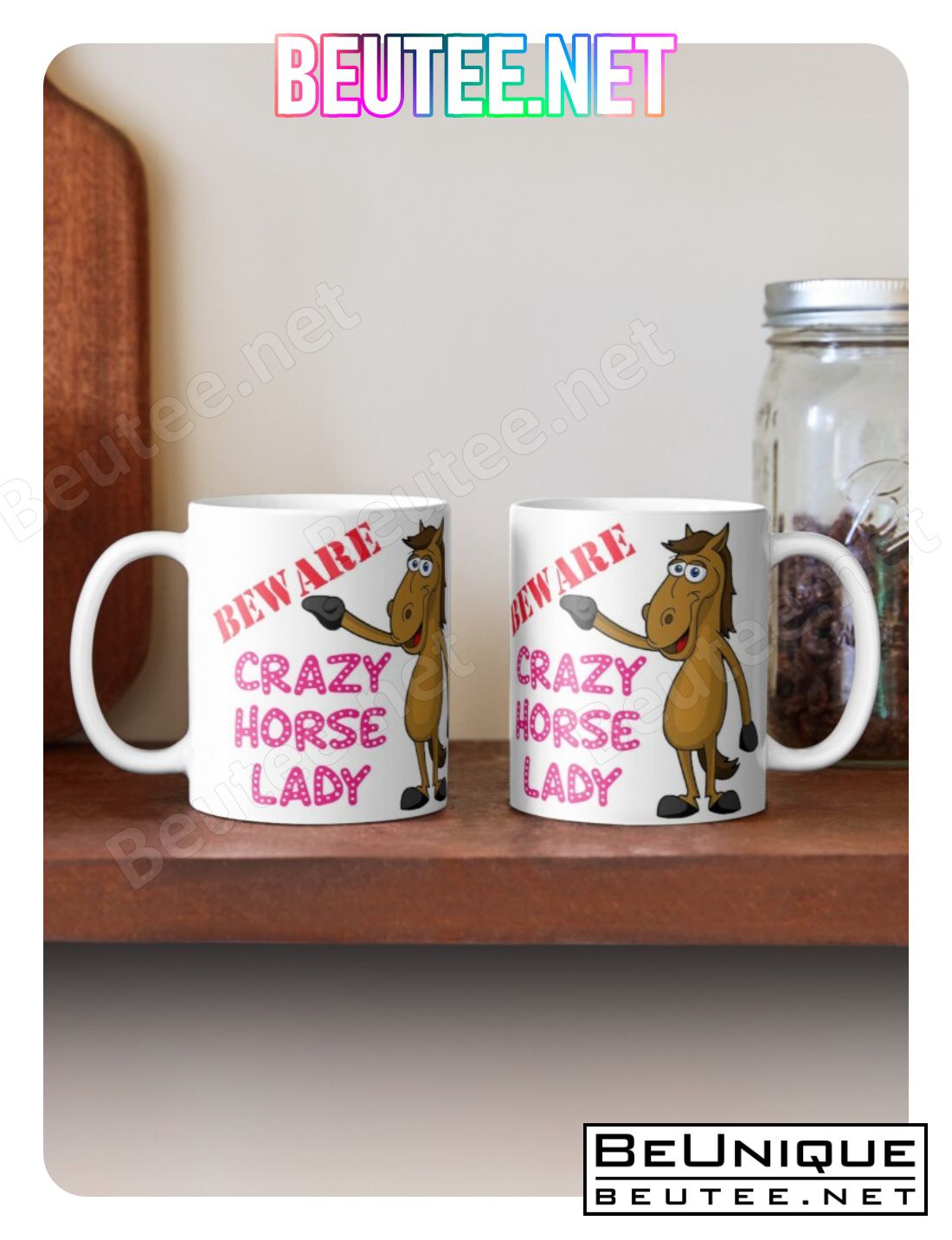 Beware Crazy Horse Lady Coffee Mug