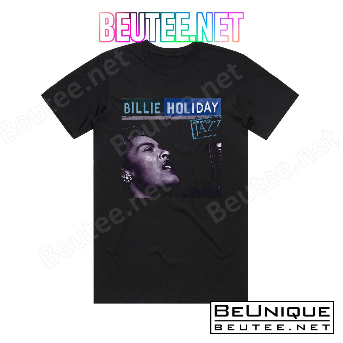 Billie Holiday Ken Burns Jazz Definitive Billie Holiday Album Cover T-Shirt