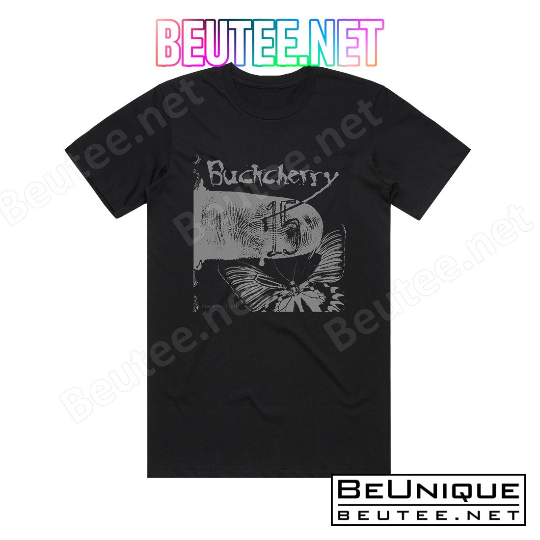 Buckcherry 15 Black Butterfly Album Cover T-Shirt