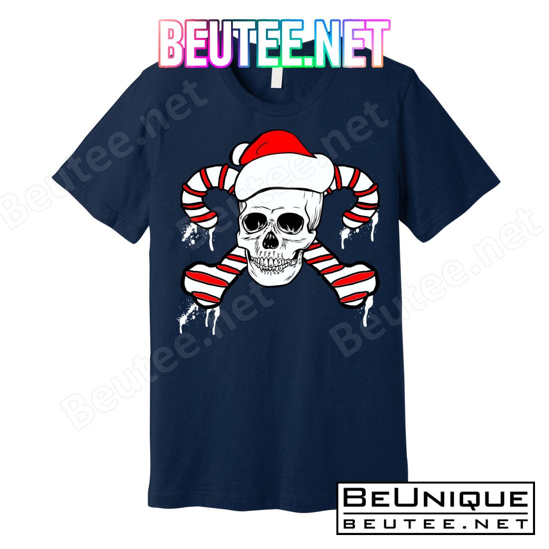 Candy Cane Skull T-Shirts