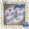 Crystal Palace Navy Tropical Floral White Summer Shirts