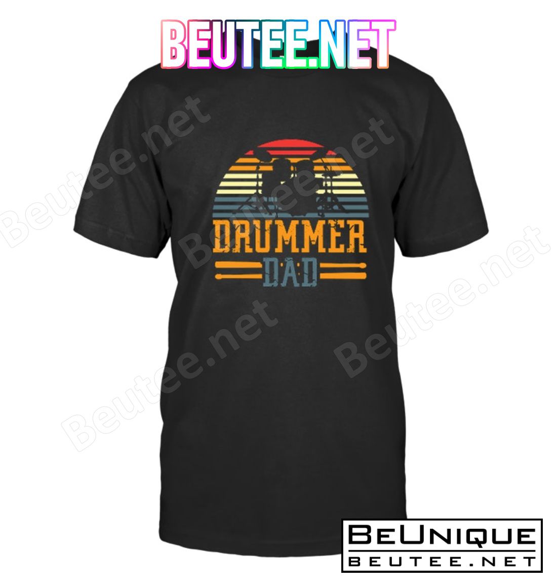 Drummers Dad Retro Shirt