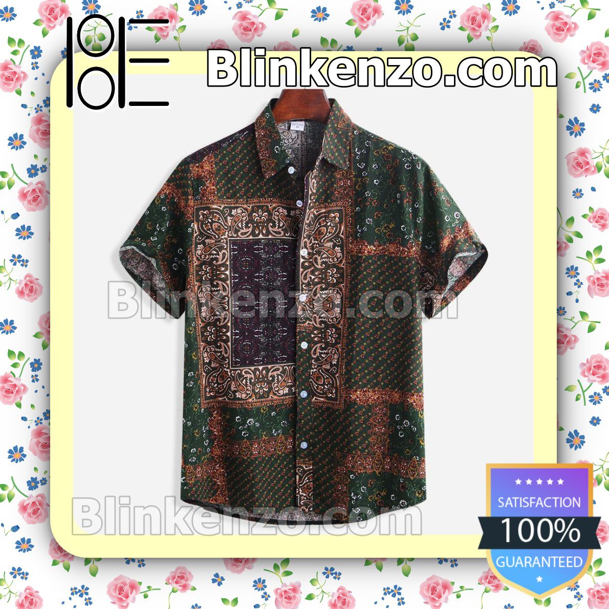 Ethnic Floral And Paisley Style Patchwork Printed Summer Shirts