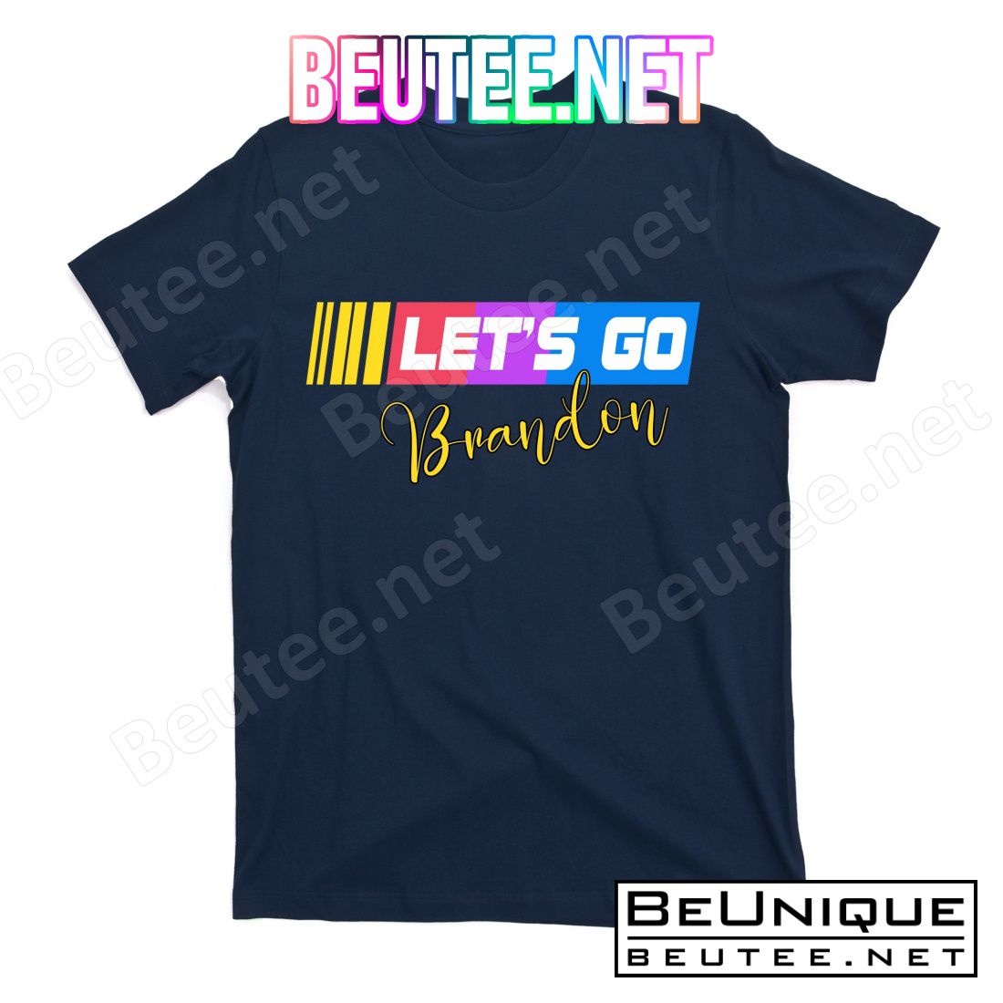 FJB Let's Go Brandon Anti Biden Chant Racing Logo T-Shirts