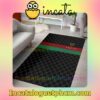Gucci Black Monogram With Museo Logo Red And Green Stripes Carpet Rugs For Kitchen