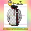 Gucci Dragonfly On Color Stripe White Nike Zip Up Hoodie