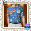 Gucci Vintage Flower Blue Embroidered Polo Shirts