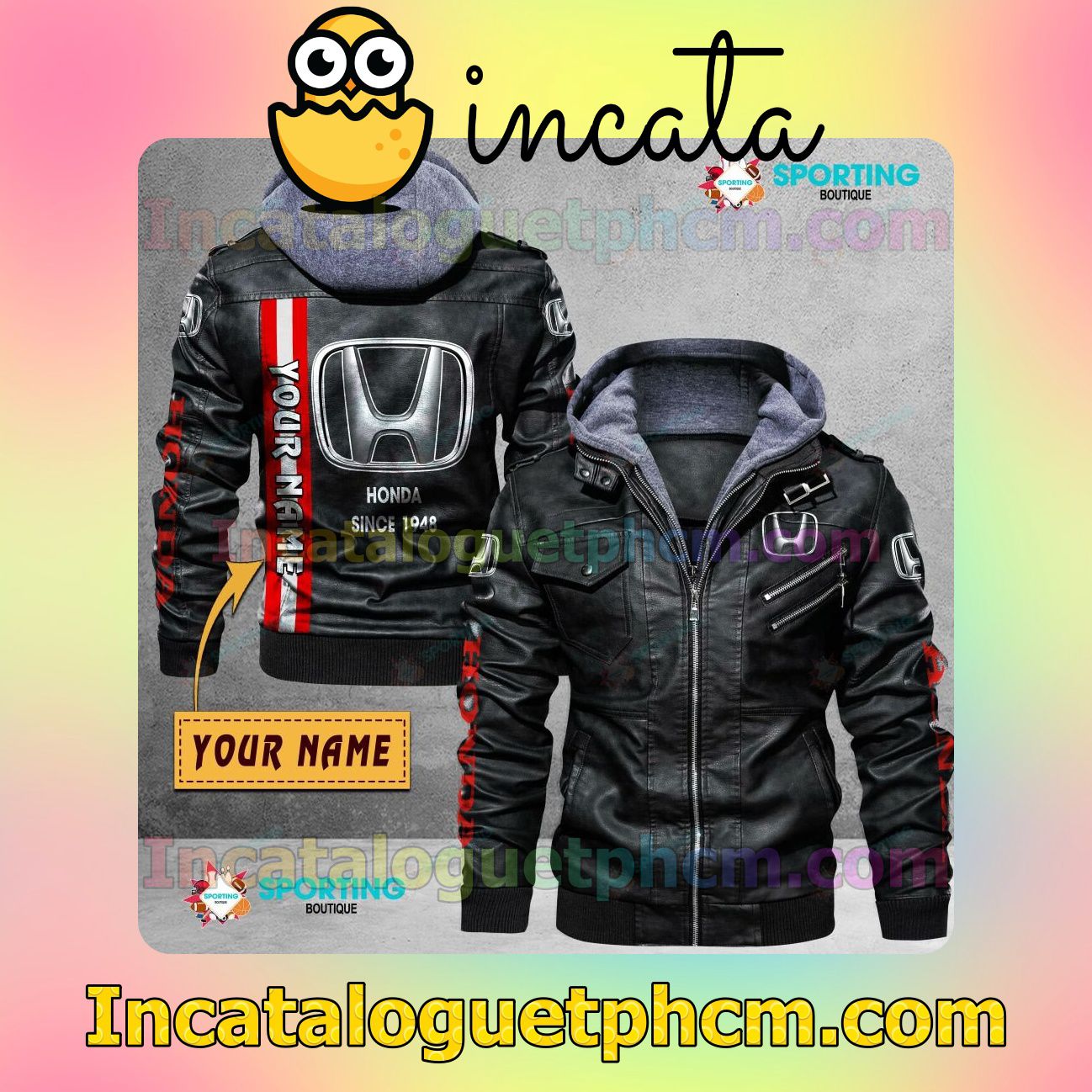 HONDA Customize Brand Uniform Leather Jacket
