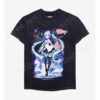 Hatsune Miku Dark Mineral Wash Boyfriend Fit Girls T-Shirt