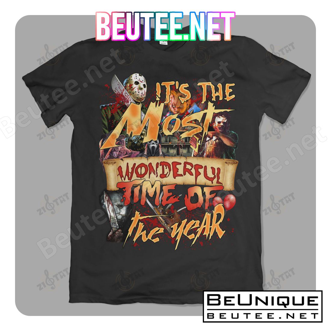 Horror Halloween Characters It's The Most Wonderful Time Of The Year Shirt