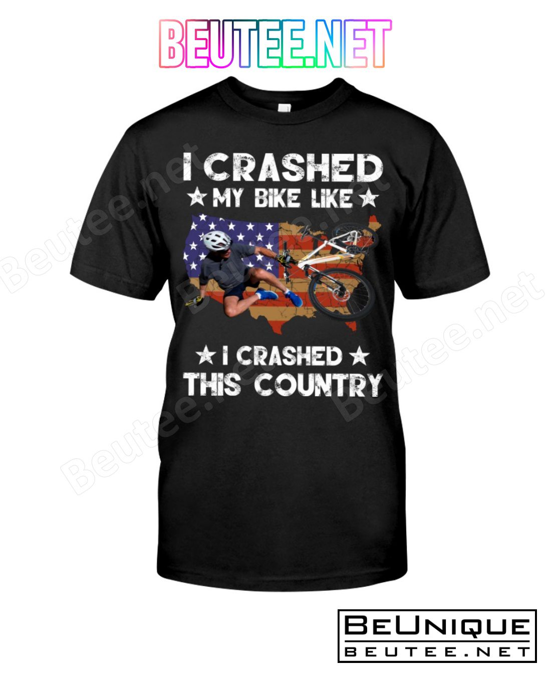 I Crashed My Bike Like I Crashed This Country American Flag Shirt