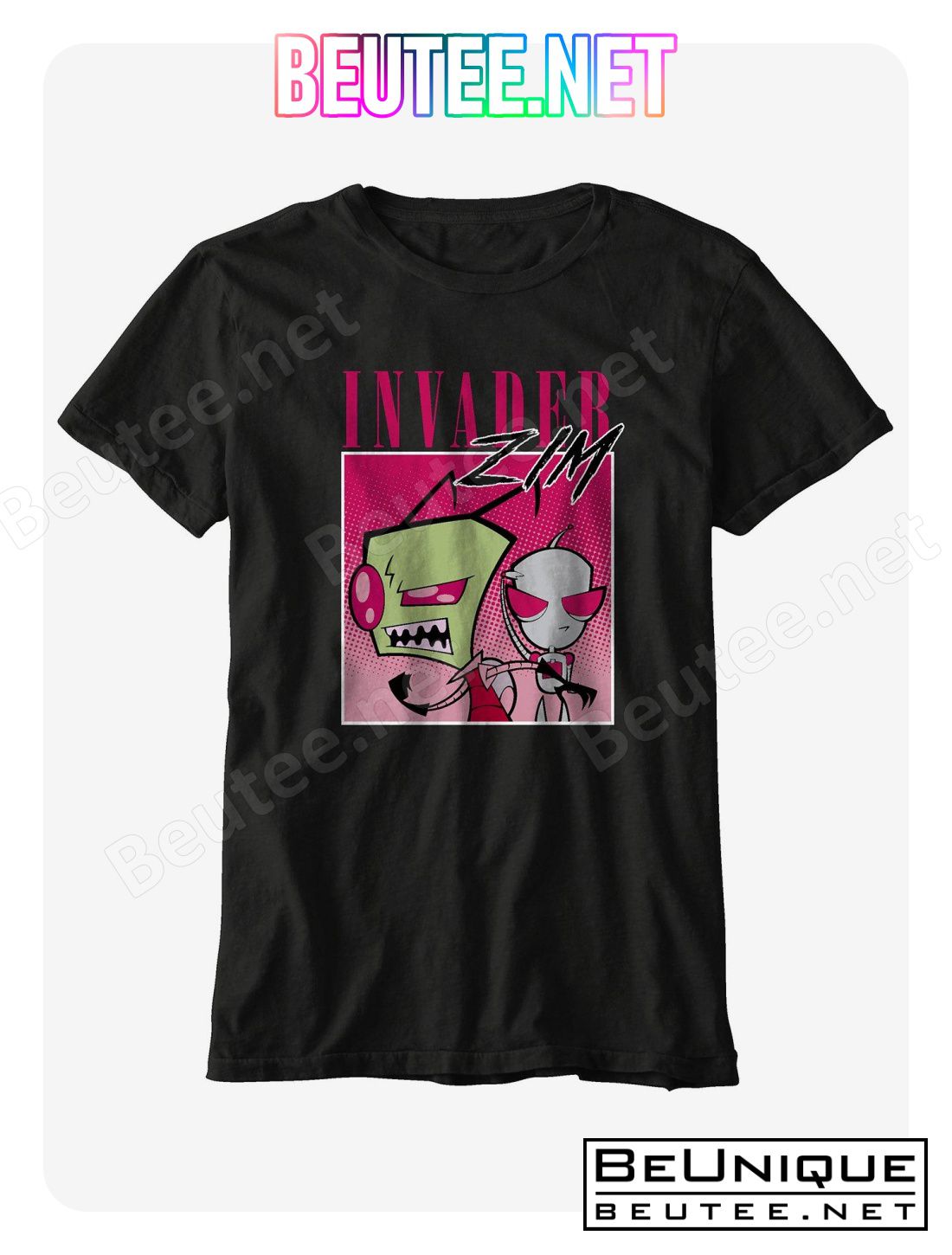Invader Zim Pink Ombre Boyfriend Fit Girls T-Shirt