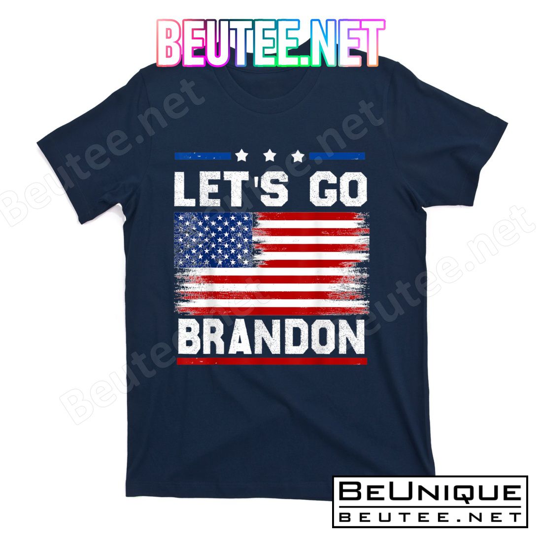 Joe Biden Let's Go Brandon Conservative Anti Liberal US Flag T-Shirts