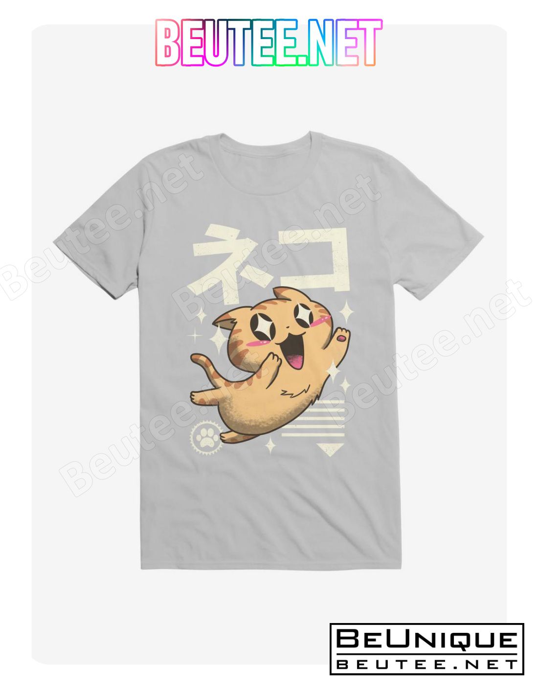 Kawaii Feline Ice Grey T-Shirt