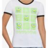 Keroppi Grid Girls Ringer T-Shirt