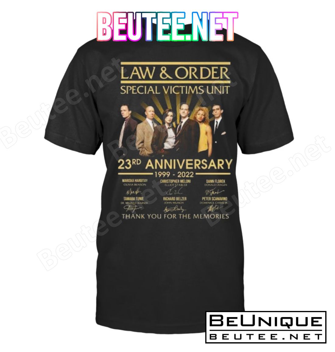 Law And Order Special Victims Unit 23rd Anniversary 1999-2022 Signature Thank You For The Memories Shirt