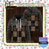 Louis Vuitton Checkerboard And Logo Monogram Full-Zip Hooded Fleece Sweatshirt