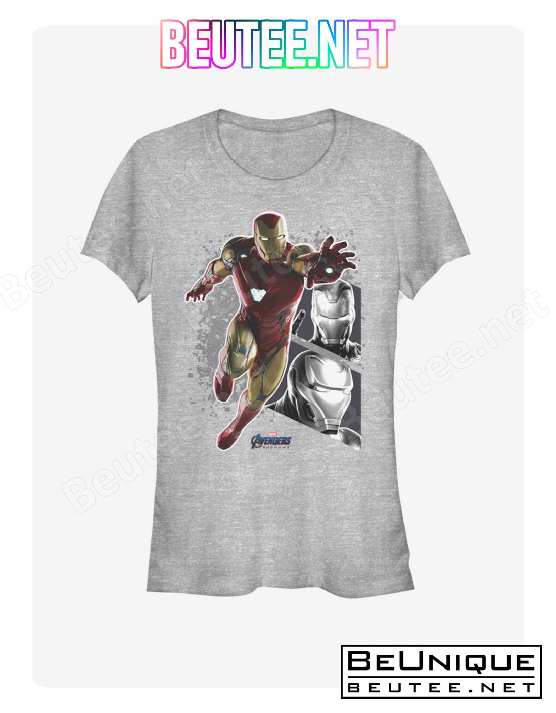 Marvel Avengers Endgame Iron Man Panels Girls Heathered T-Shirt