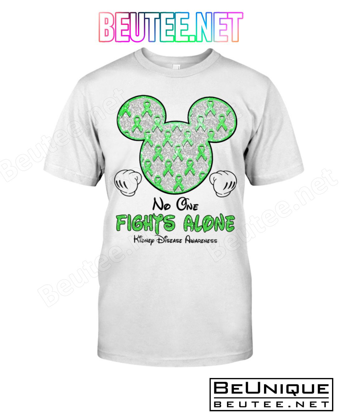 Mickey No One Fights Alone Kidney Disease Awareness Shirt