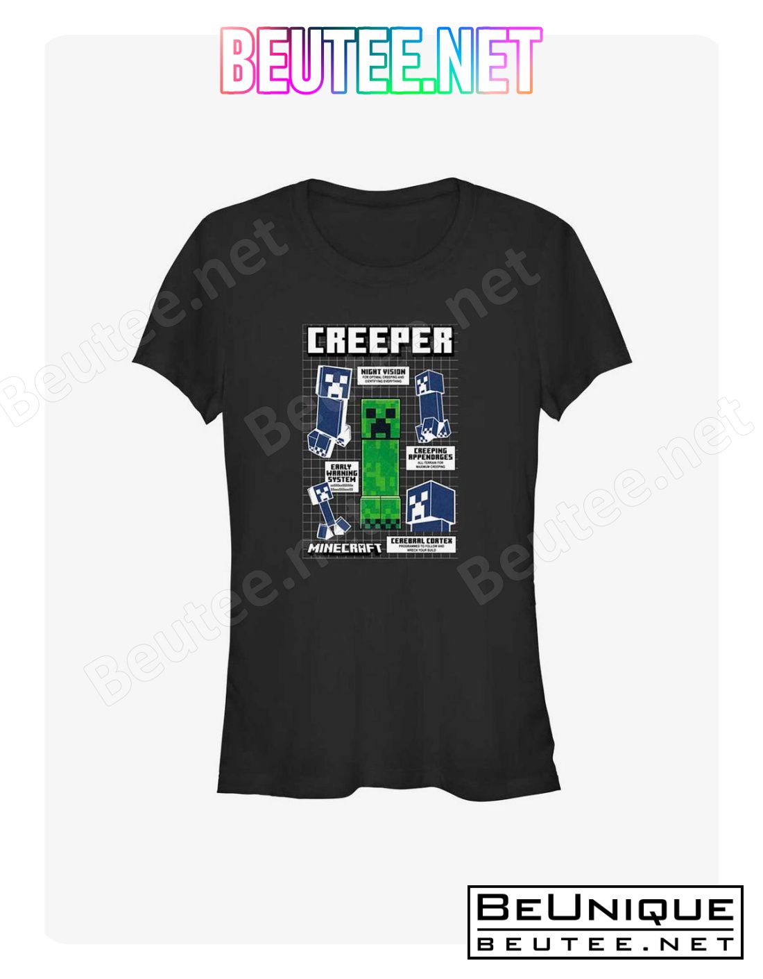 Minecraft Creeper Infograph T-Shirt
