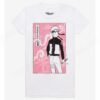 Naruto Shippuden Pink Grid Boyfriend Fit Girls T-Shirt