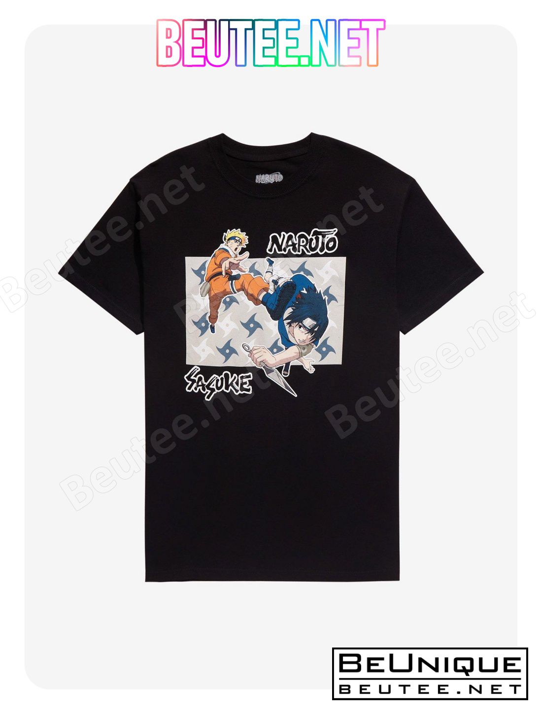 Naruto Shippuden Sasuke & Naruto Shuriken T-Shirt