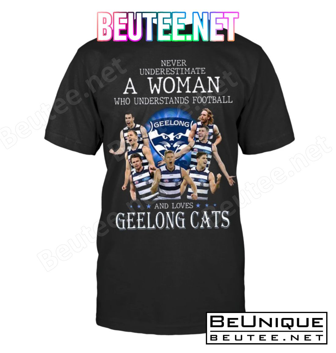 Never Underestimate A Woman Who Understands Football And Loves Geelong Cats Shirt