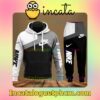 Nike Mix Color Grey White And Black Zipper Hooded Sweatshirt And Pants