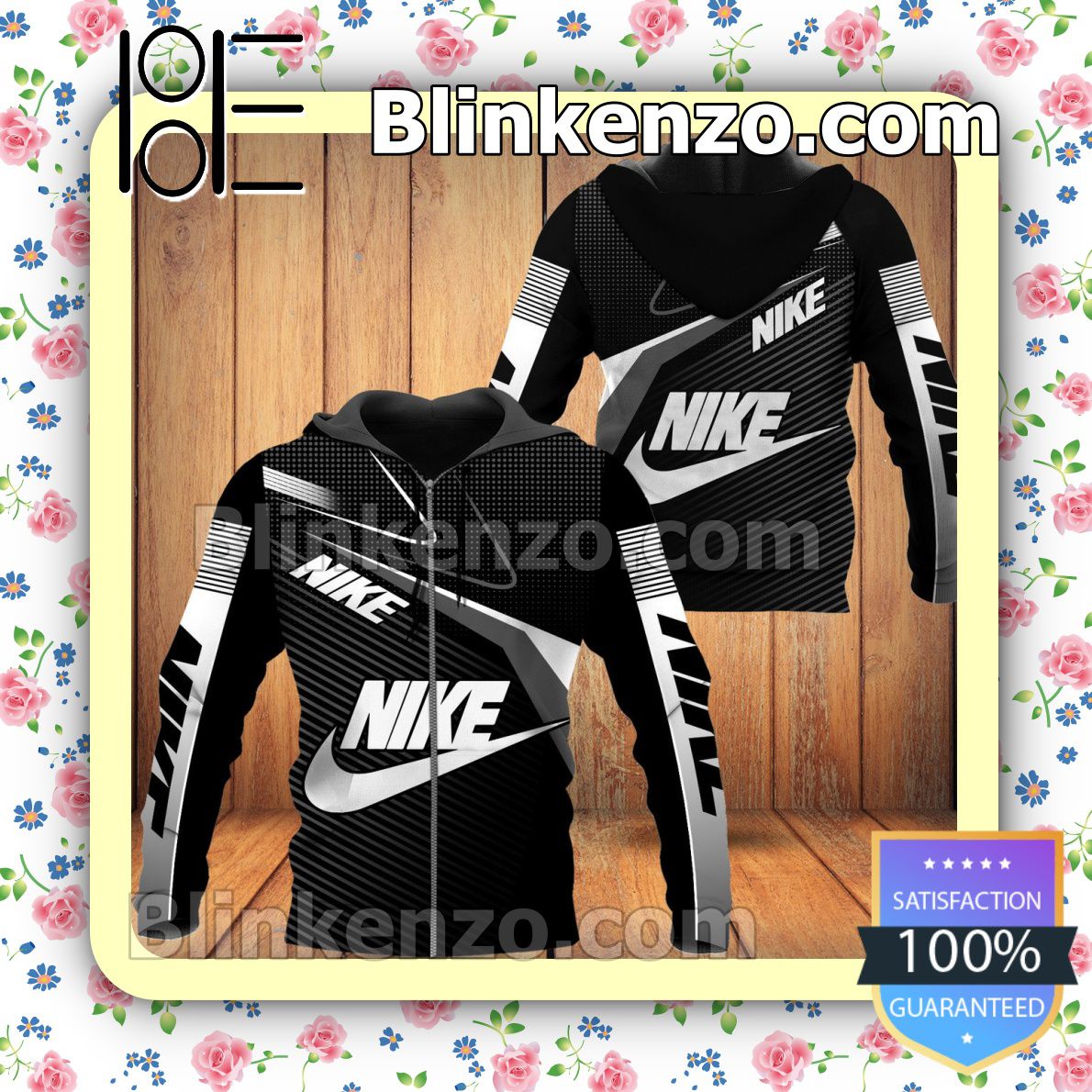 Nike Multi Thin Diagonal Stripes Full-Zip Hooded Fleece Sweatshirt