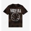 Nirvana Grey Tie-Dye Smile Logo T-Shirt