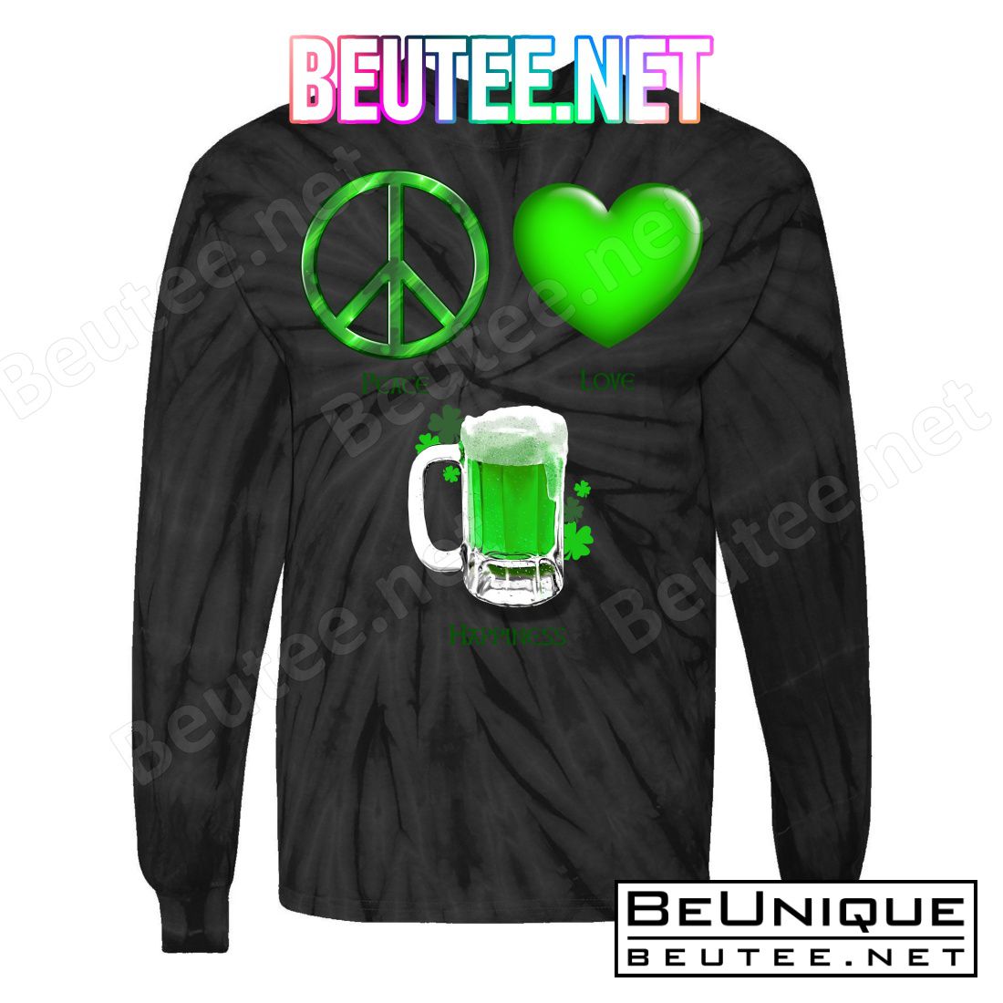 Peace Love Beer - Happiness Irish St. Patrick's Day T-Shirts