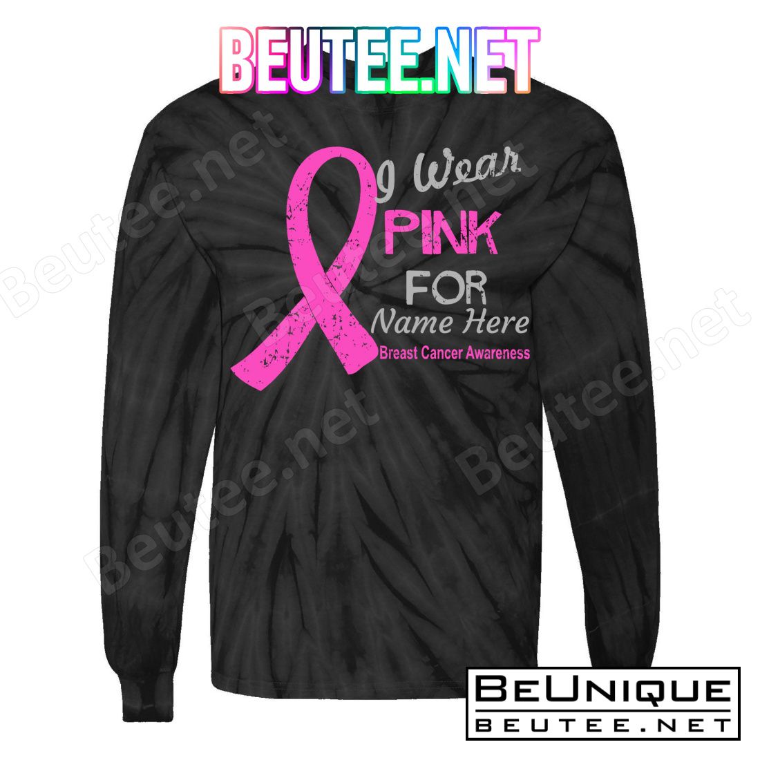 Personalize I Wear Pink For My Custom Breast Cancer T-Shirts