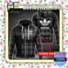 Personalized Adidas Black Mix Plaid Full-Zip Hooded Fleece Sweatshirt