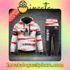 Personalized Adidas Red Paint Stroke On White Black Zipper Hooded Sweatshirt And Pants